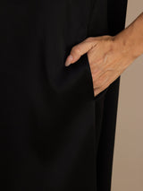 [Noir] SilkSilky-FR Short Sleeve Round Neck Robes 006