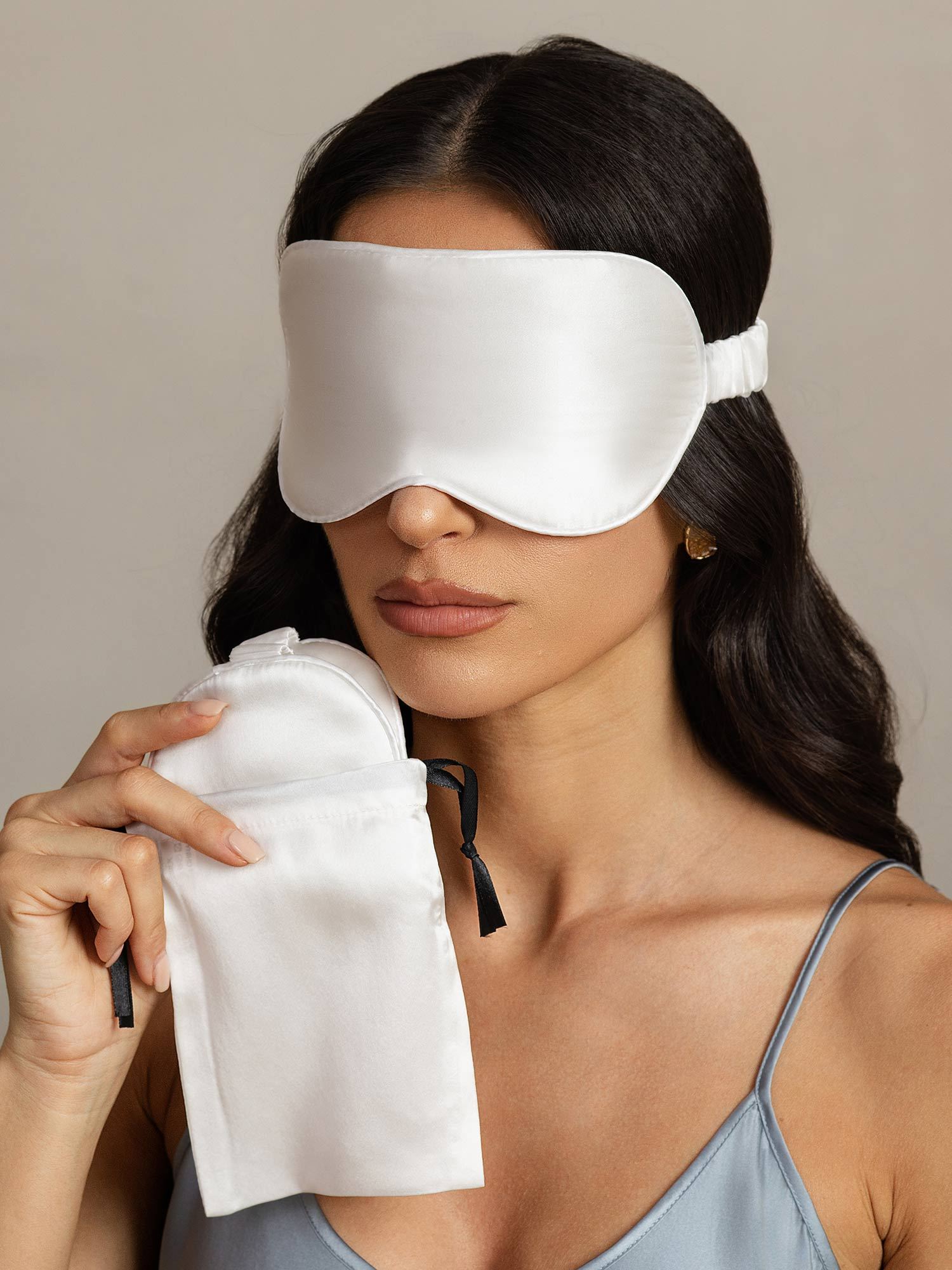 [Blanc] SilkSilky-FR Soie Eye Mask 008