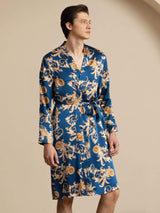 [Dragon Navy] SilkSilky-FR Long Sleeve Homme Peignoir 001