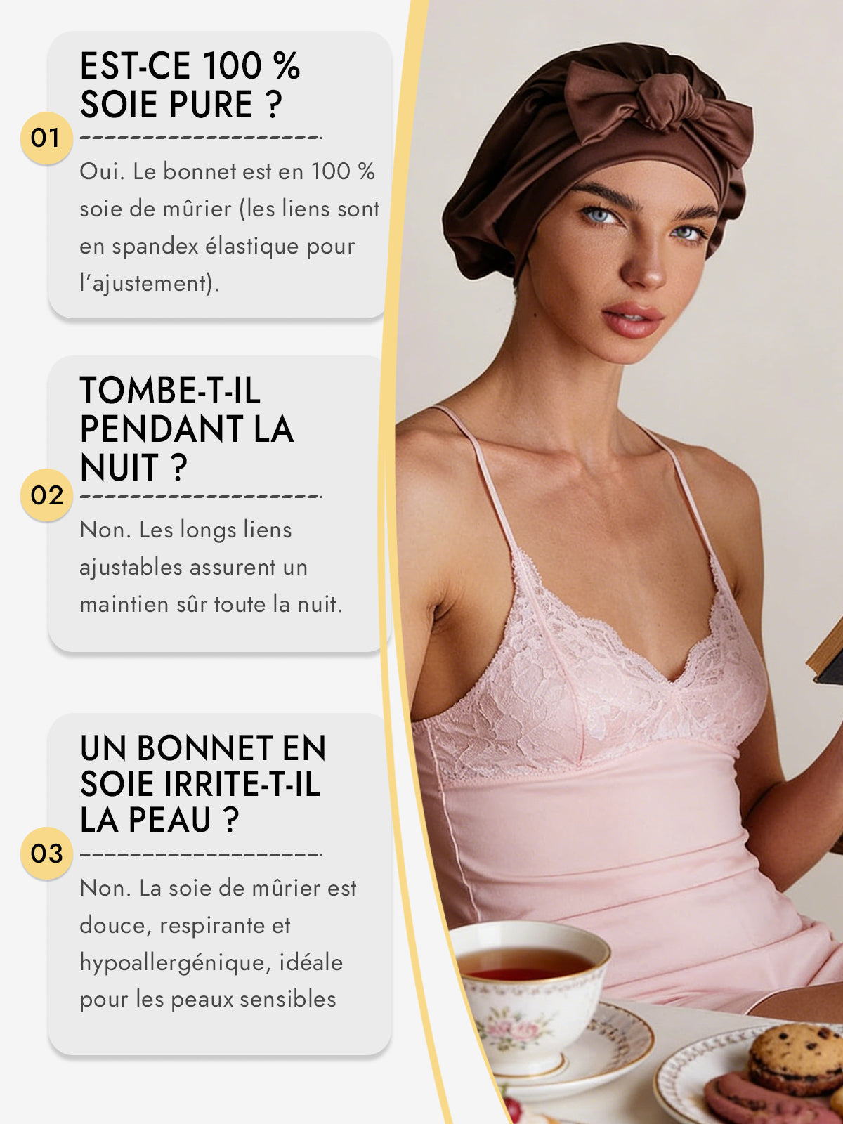 [Café] SilkSilky-FR Soie Sleep Cap 006