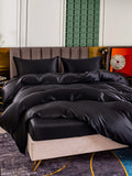 SilkSilky FR 25Momme Pure Soie Bedding Set Noir 003