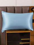 SilkSilky-FR 19Momme Pure Soie Pillowcase BleuClair 007