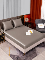 [Gris] SilkSilky-FR Parure de Lit Soie 002