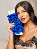 SilkSilky-FR 19Momme Pure Soie Scrunchie Bleu 001