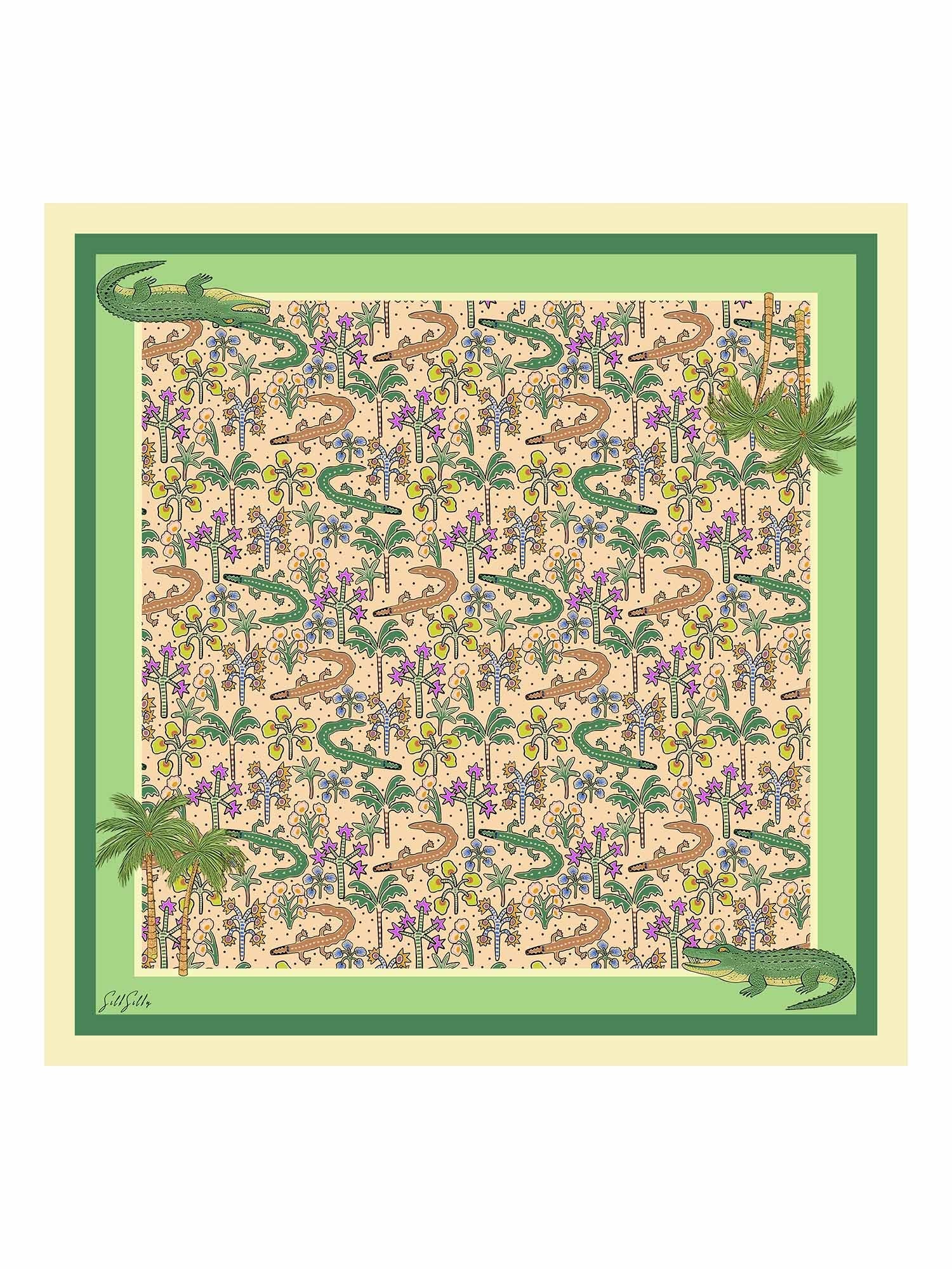 [Crocodile Sable] SilkSilky-FR Scarf 001