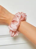 SilkSilky FR 19Momme Pure Soie Scrunchie Rose 004