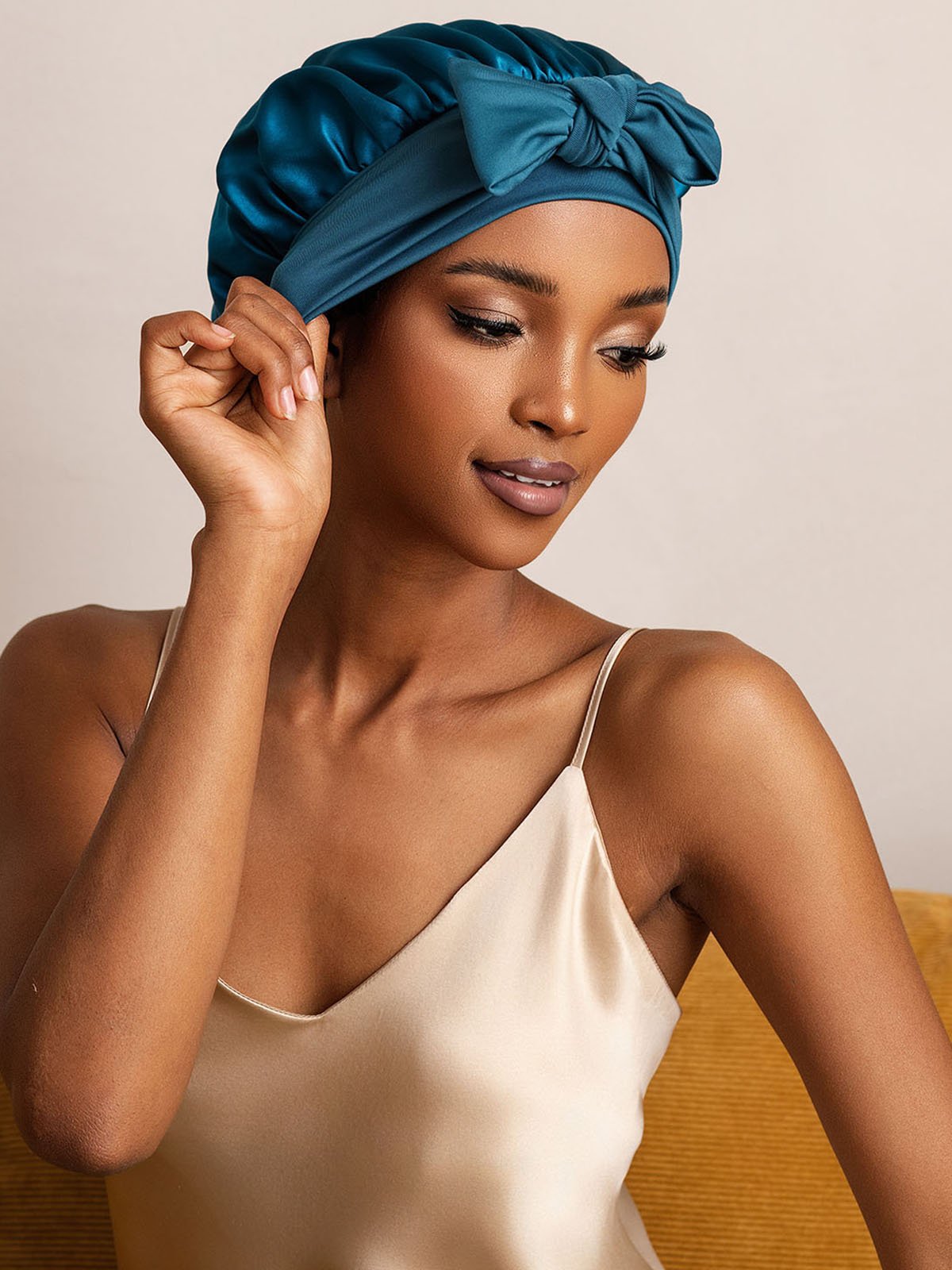 SilkSilky-FR Soie Sleep Cap BleuRoyal 006