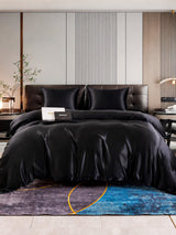 [Noir] SilkSilky-FR Parure de Lit Soie 001