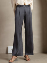 [Gris Foncé] SilkSilky-FR 19Momme Soie Womens Pants 005,
