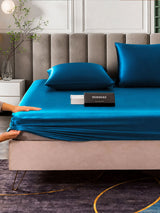 [Bleu Royal] SilkSilky-FR Parure de Lit Soie 006