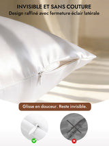 [Blanc] SilkSilky-FR 30Momme Taies d'Oreiller 006