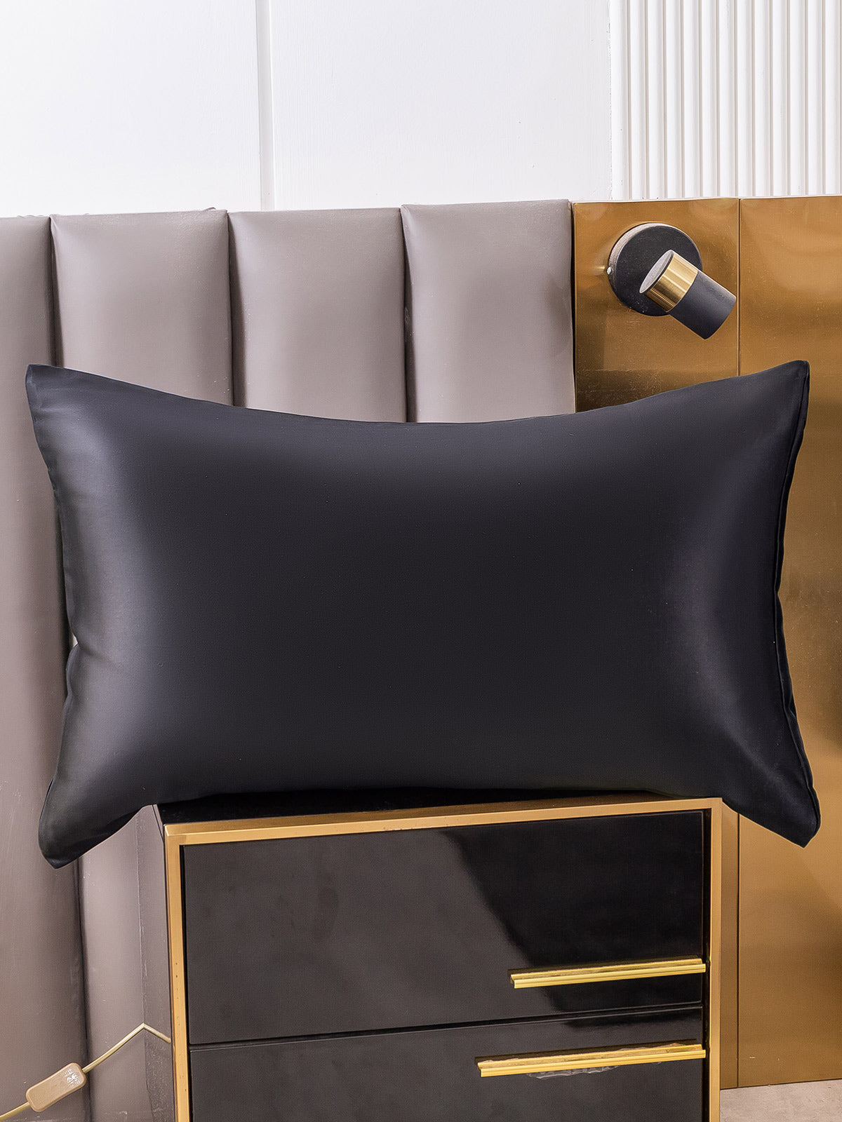 [Noir] SilkSilky-FR 22Momme Pure Soie Pillowcase 001