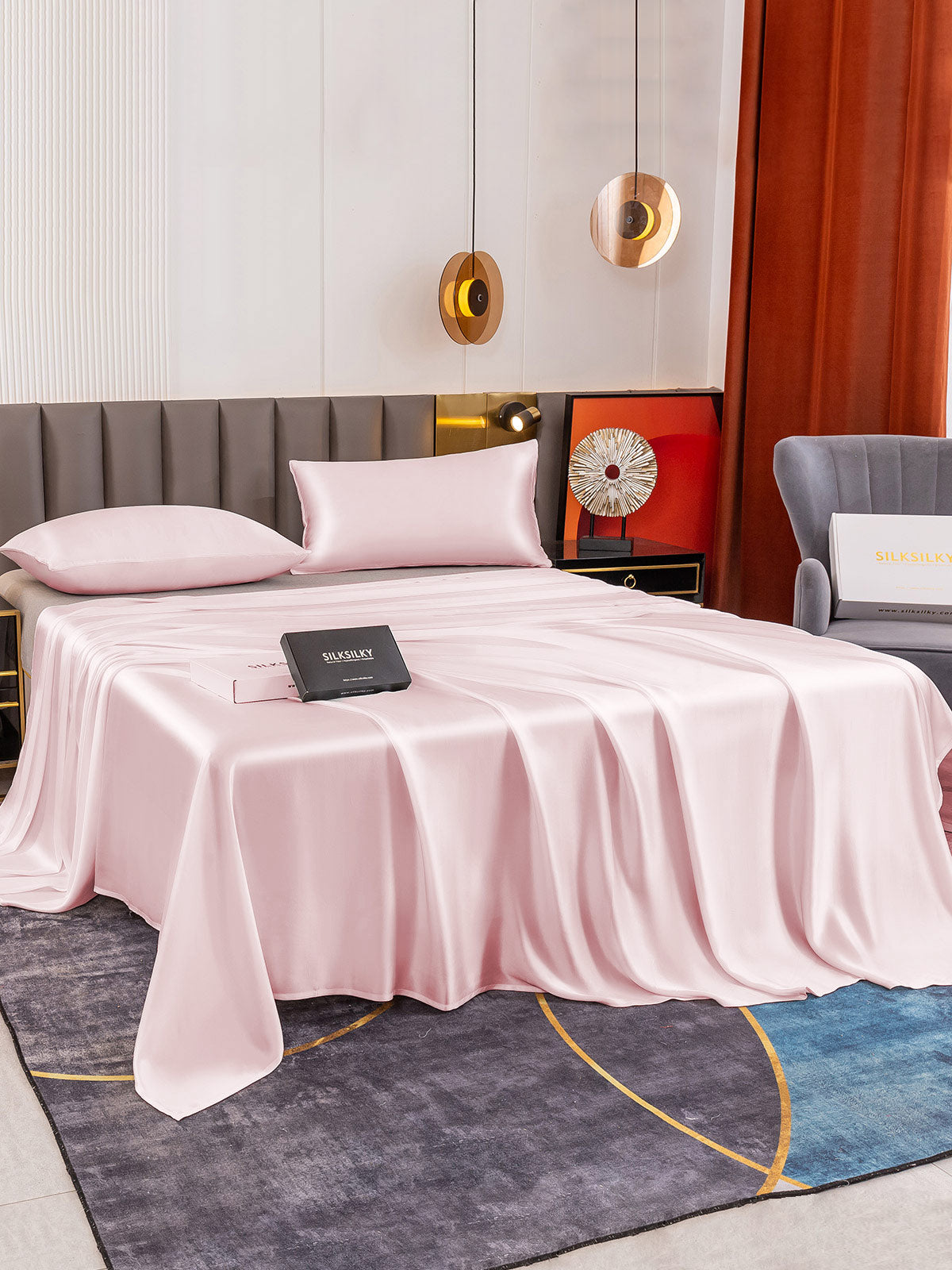 [Rose] SilkSilky-FR 19Momme Pure Soie Bedding Set 003