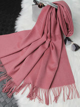 [Mauve Pâle] SilkSilky-FR Laine Écharpes 005