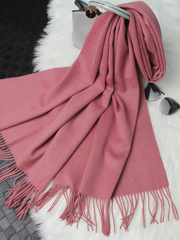 [Mauve Pâle] SilkSilky-FR Laine Scarf 005
