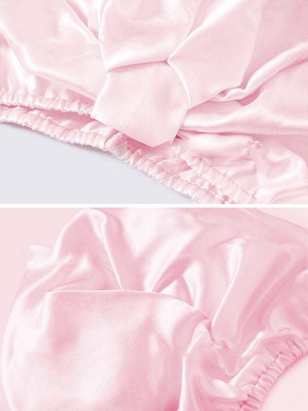 [Rose] SilkSilky-FR Pure Soie Sleep Cap 004