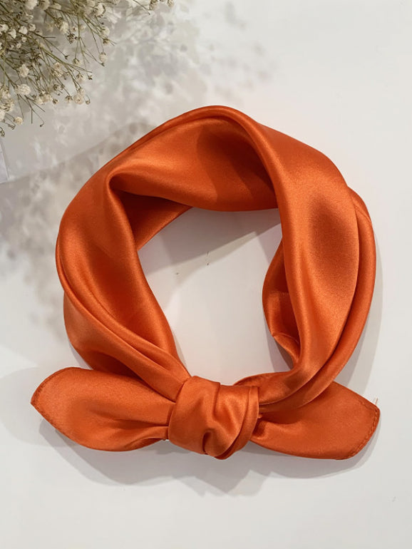 SilkSilky-FR Pure Soie Scarf Orange 002