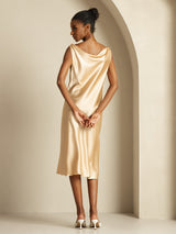 [Champagne] SilkSilky-FR Sleeveless Cowl Neck Robes 002