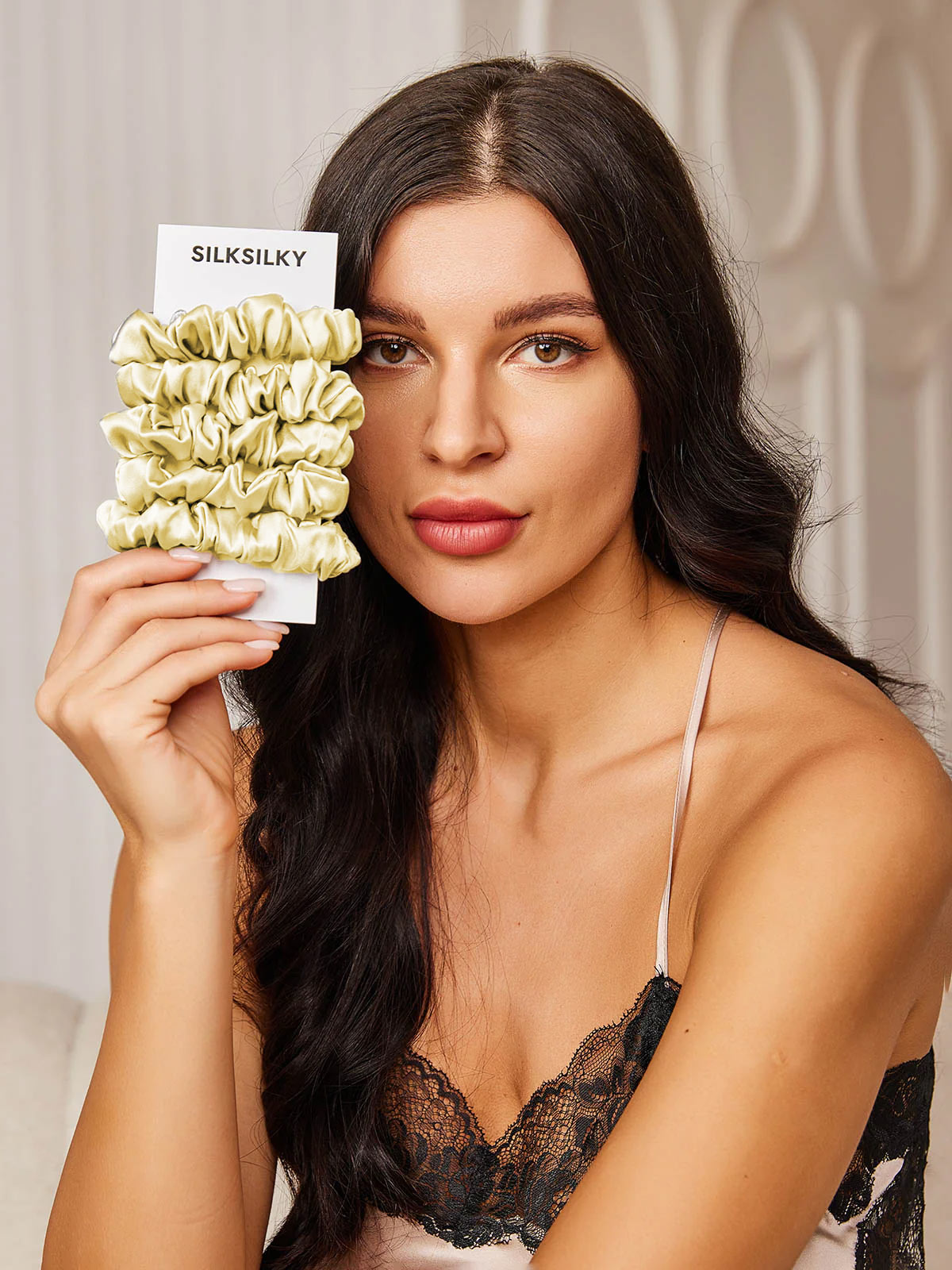 [Jaune Clair] SilkSilky-FR 19Momme Scrunchie 001