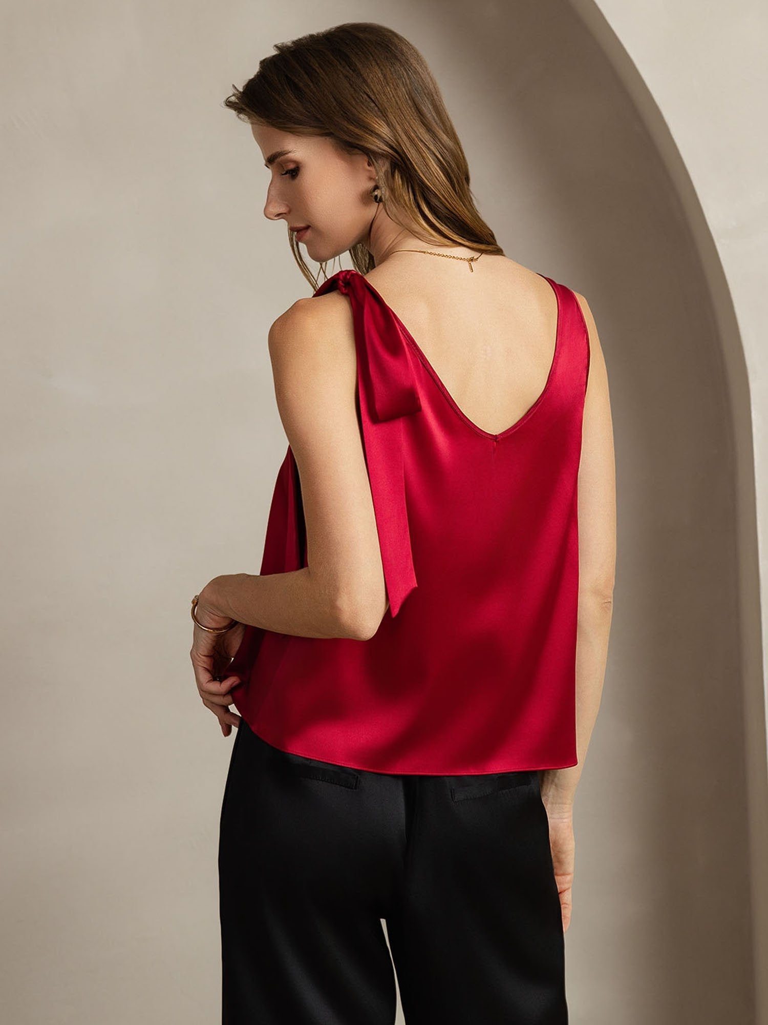 [Rouge Vineux] SilkSilky-FR 19Momme Soie Womens T-Shirt 002