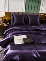 [Violet Foncé] SilkSilky-FR Parure de Lit Soie 003