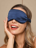 SilkSilky-FR 19Momme Pure Soie Eye Mask BleuFoncé 005