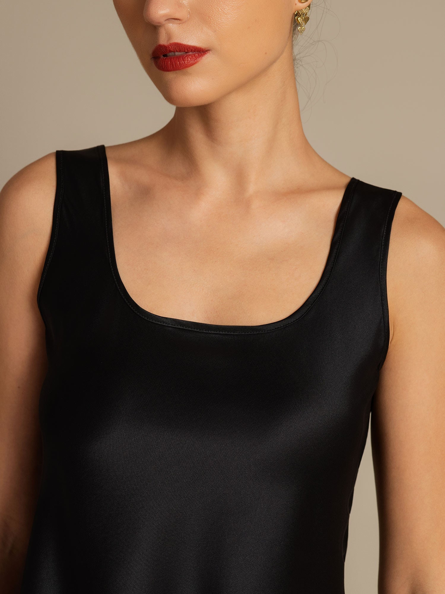 [Noir] SilkSilky-FR 19Momme Soie Camisoles 006,