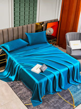 [Bleu Royal] SilkSilky-FR 25Momme Parure de Lit Soie 003