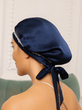 SilkSilky-FR Pure Soie Sleep Cap BleuFoncé 002