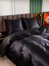 [Noir] SilkSilky-FR Parure de Lit Soie 004