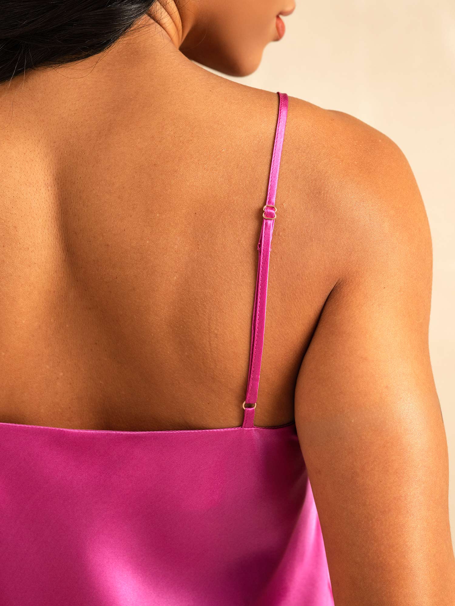 [Rose Rouge] SilkSilky-FR Fines Brides Col V Ensemble Camisole 006