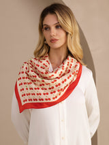 [Cerise Beige] SilkSilky-FR Scarf 002