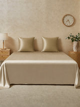 [Beige+Kaki] SilkSilky-FR Parure de Lit Soie 001