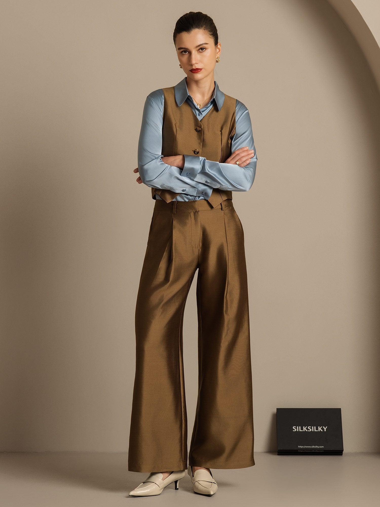 [Bronze] SilkSilky-FR 32Momme Soie Womens Pants 006,