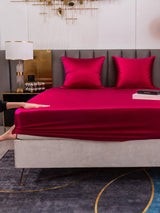 [Rouge Vineux] SilkSilky-FR Parure de Lit Soie 007