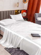 [Blanc] SilkSilky-FR 19Momme Parure de Lit Soie 007