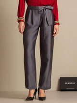 [Gris] SilkSilky-FR 32Momme Soie Womens Pants 007
