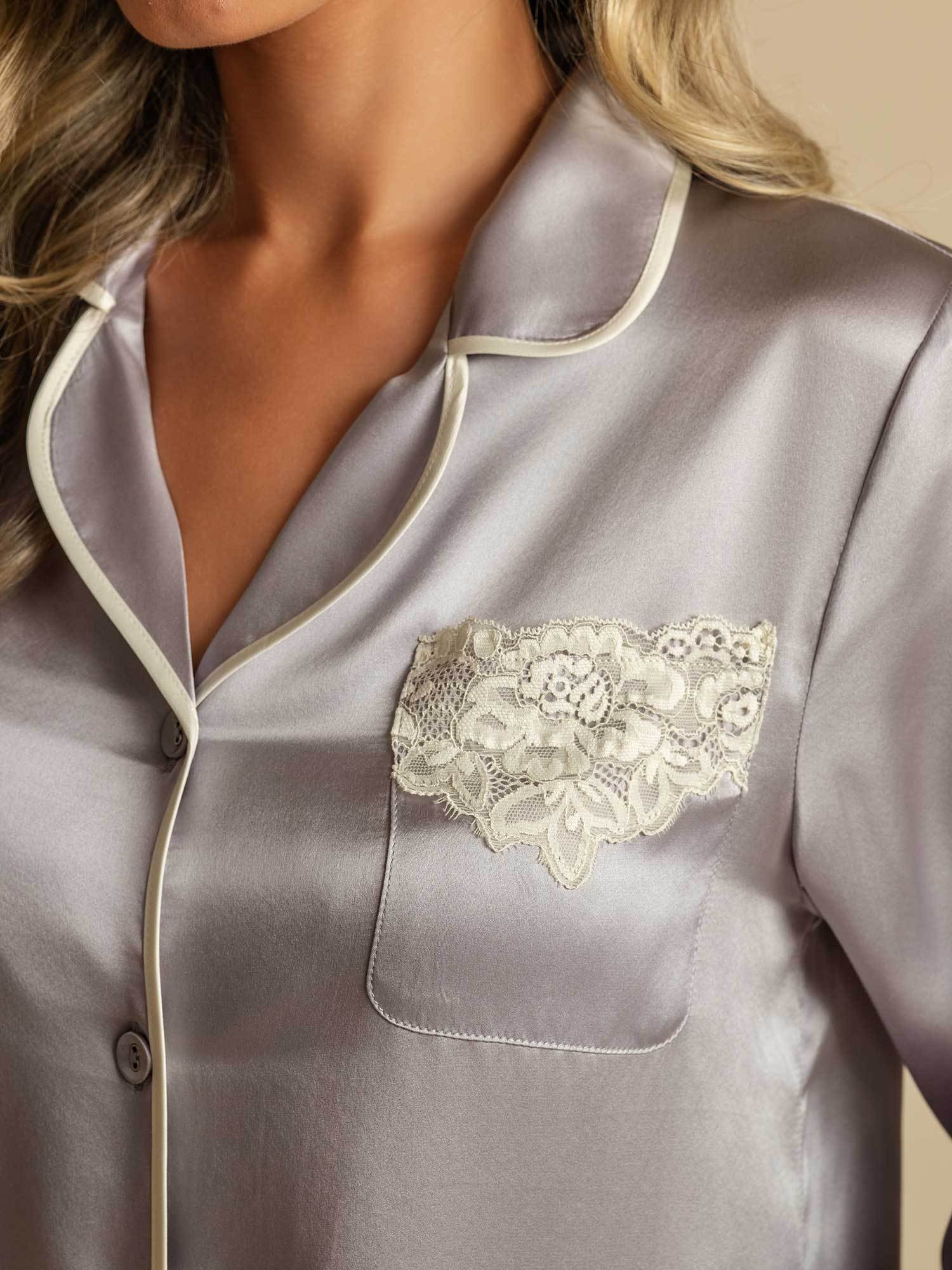 [Lavande] SilkSilky-FR Soie Womens Pajamas 004