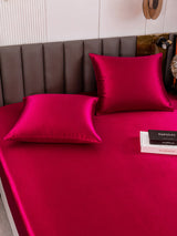 [Rouge Vineux] SilkSilky-FR Parure de Lit Soie 006