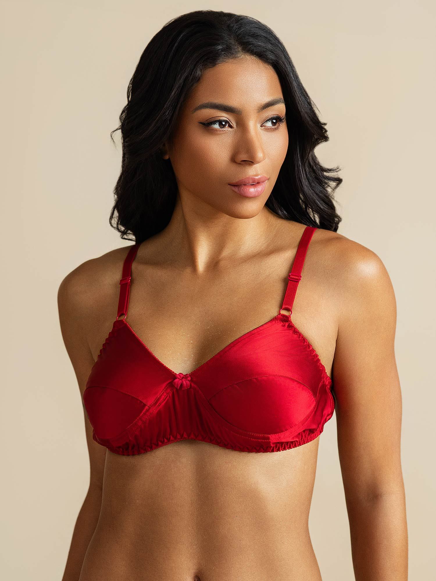 [Rouge] SilkSilky-FR Soie Bra 007,