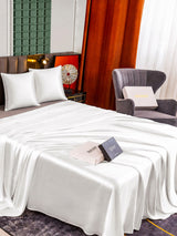 [Blanc] SilkSilky-FR Parure de Lit Soie 004