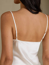 [Blanc] SilkSilky-FR Sleeveless V Neck Ensemble Camisole 005