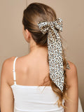 SilkSilky FR 19Momme Pure Soie Scrunchie Leopard 005