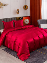 [Rouge Vineux] SilkSilky-FR Parure de Lit Soie 001