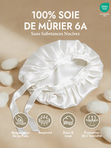 [Blanc] SilkSilky-FR Bonnets de Nuit 002