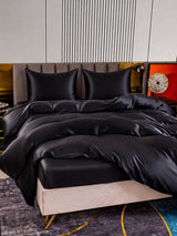 [Noir] SilkSilky-FR Parure de Lit Soie 003