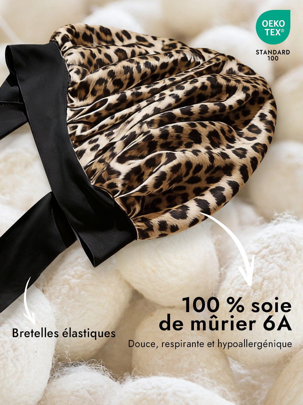 [Leopard] SilkSilky-FR Soie Sleep Cap 002