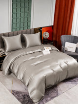 [Gris] SilkSilky-FR Parure de Lit Soie 002