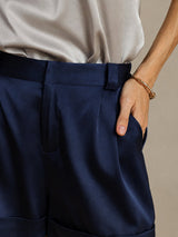 [Bleu Foncé] SilkSilky-FR Femme Shorts 004