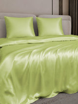 [Vert Menthe] SilkSilky-FR Parure de Lit Soie 001